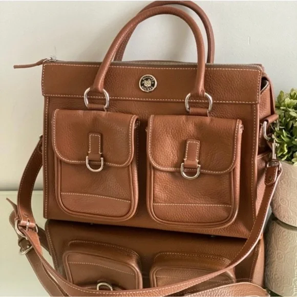 Dooney and Bourke Chestnut Double Pocket Satchel - Picture 1 of 15